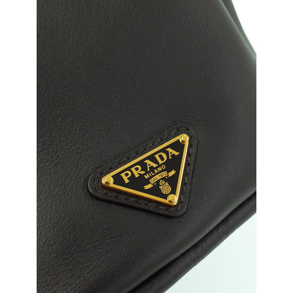 Prada Vitello Daino Soft Drawstring Bucket Bag black - Picture 4 of 9